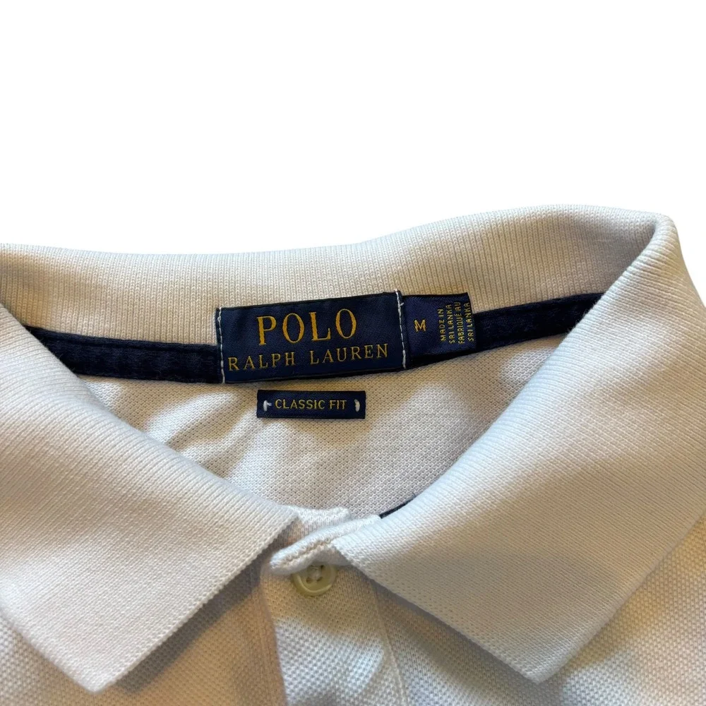 Polo Ralph Lauren Mens Classic Fit Multi Directional Stripe Polo Shirt‎ White M